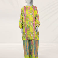 Lawn Green Stitched Suit - J. Junaid Jamshed
