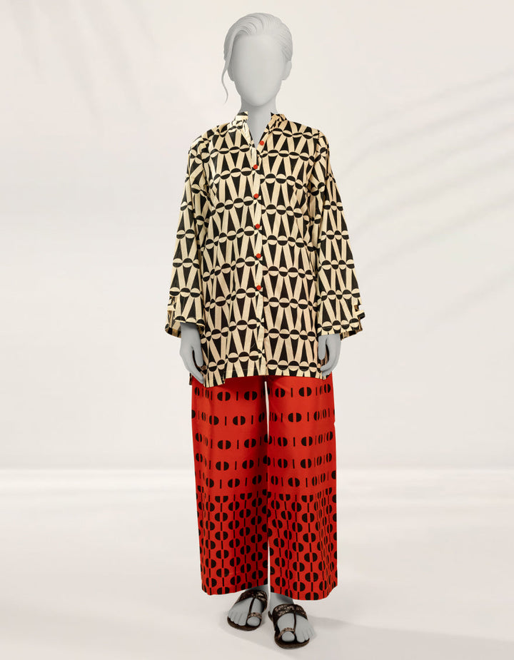 Liminal Beige Stitched Suit - J. Junaid Jamshed