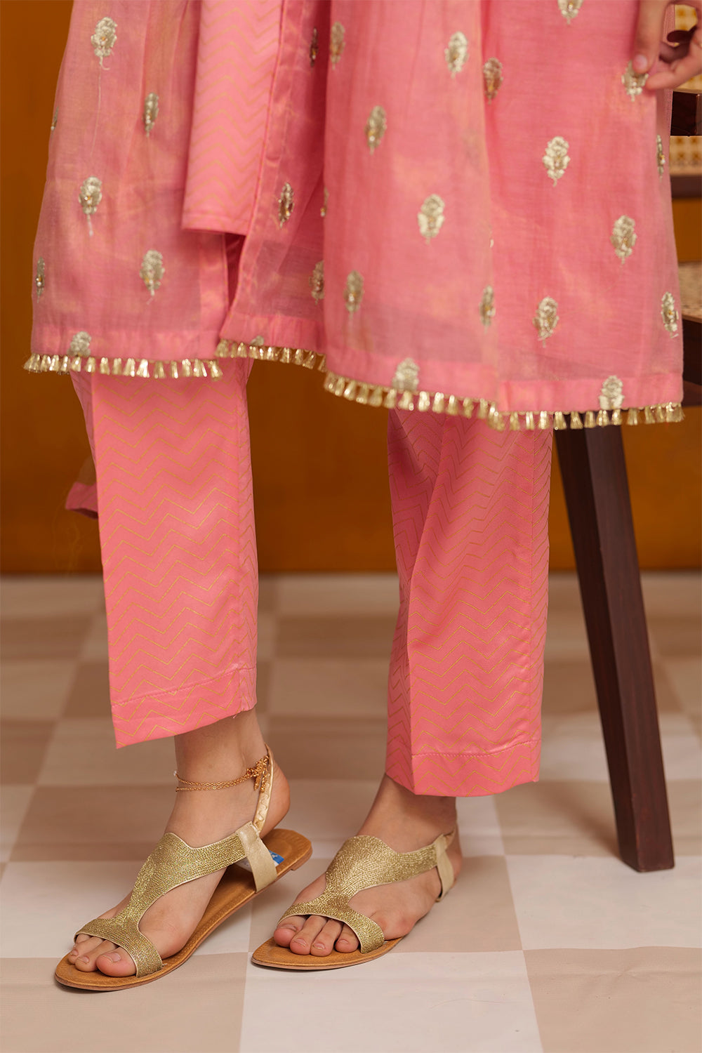 Banarsi Masuri Tea Pink Stitched Suit - Senorita