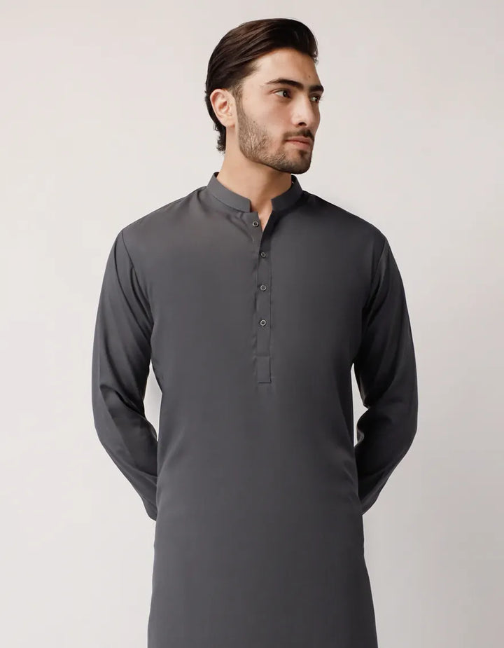 Blended Grey Shalwar Kameez - J. Junaid Jamshed