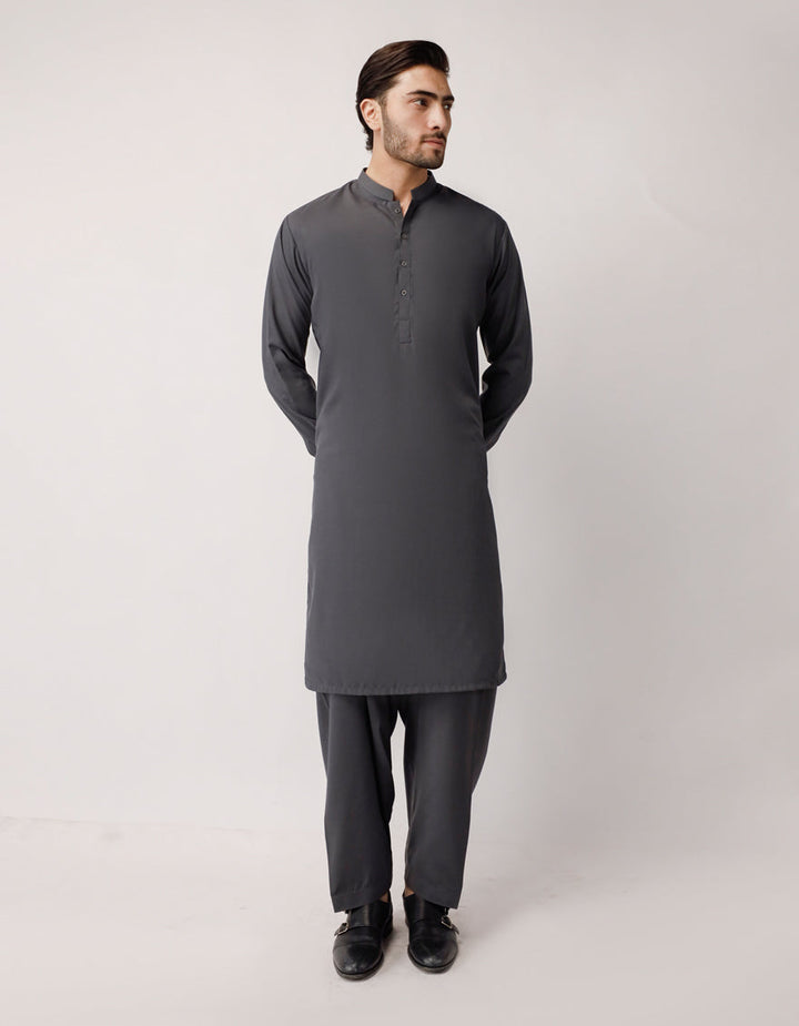 Blended Grey Shalwar Kameez - J. Junaid Jamshed