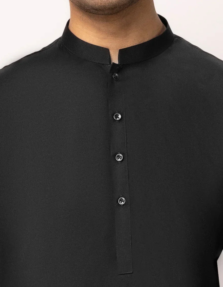 Blended Black Shalwar Kameez - J. Junaid Jamshed