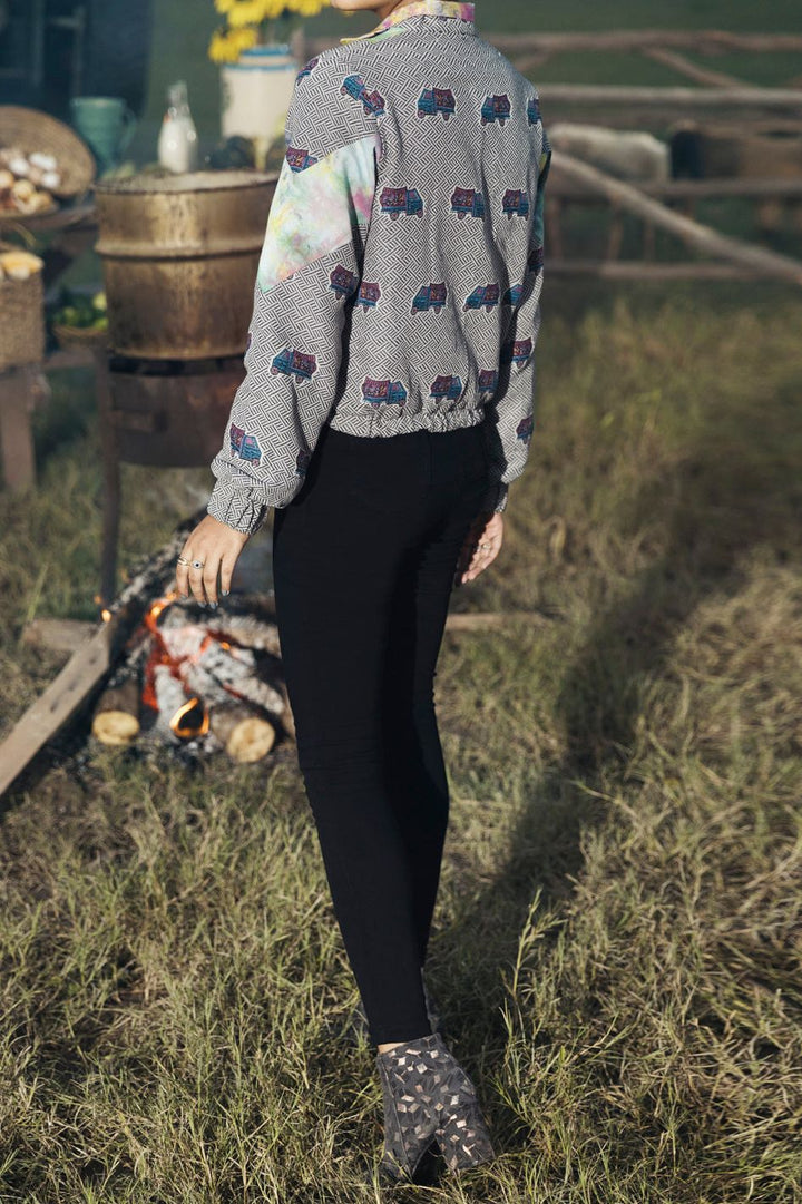 Dyed Black & White Jacket - Almirah