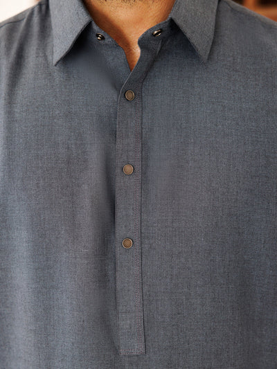 Blended Blue Shalwar Kameez - J. Junaid Jamshed