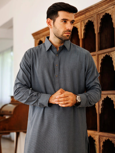 Blended Blue Shalwar Kameez - J. Junaid Jamshed