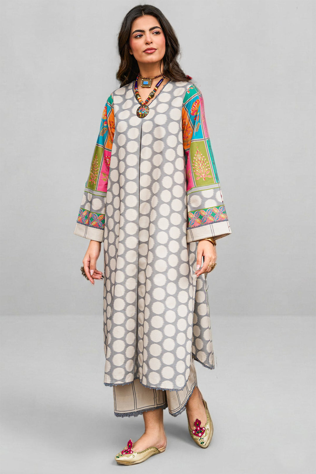 Lawn Grey Stitched Suit - Charizma