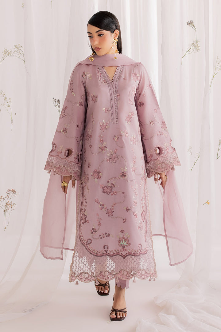 Embroidered Lawn Mauve Stitched Suit - Nureh