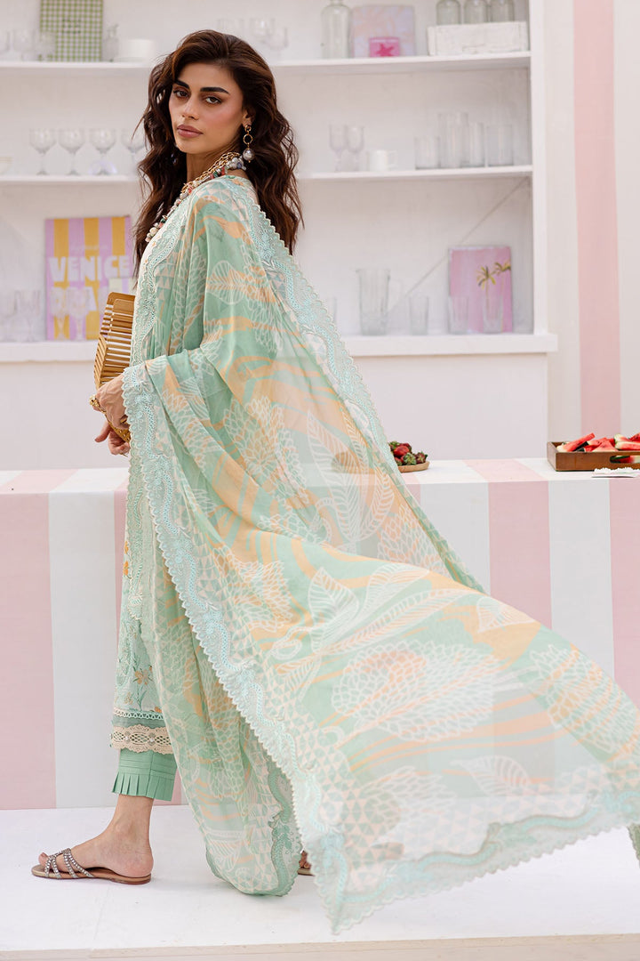 Lawn Pista Stitched Suit - Nureh Gardenia