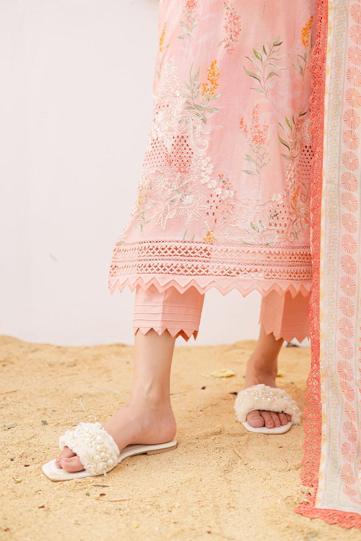 Lawn Peach Stitched Suit - Nureh Gardenia