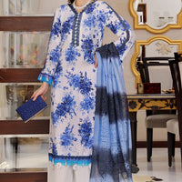Chikenkari White Stitched Suit - Raqsam