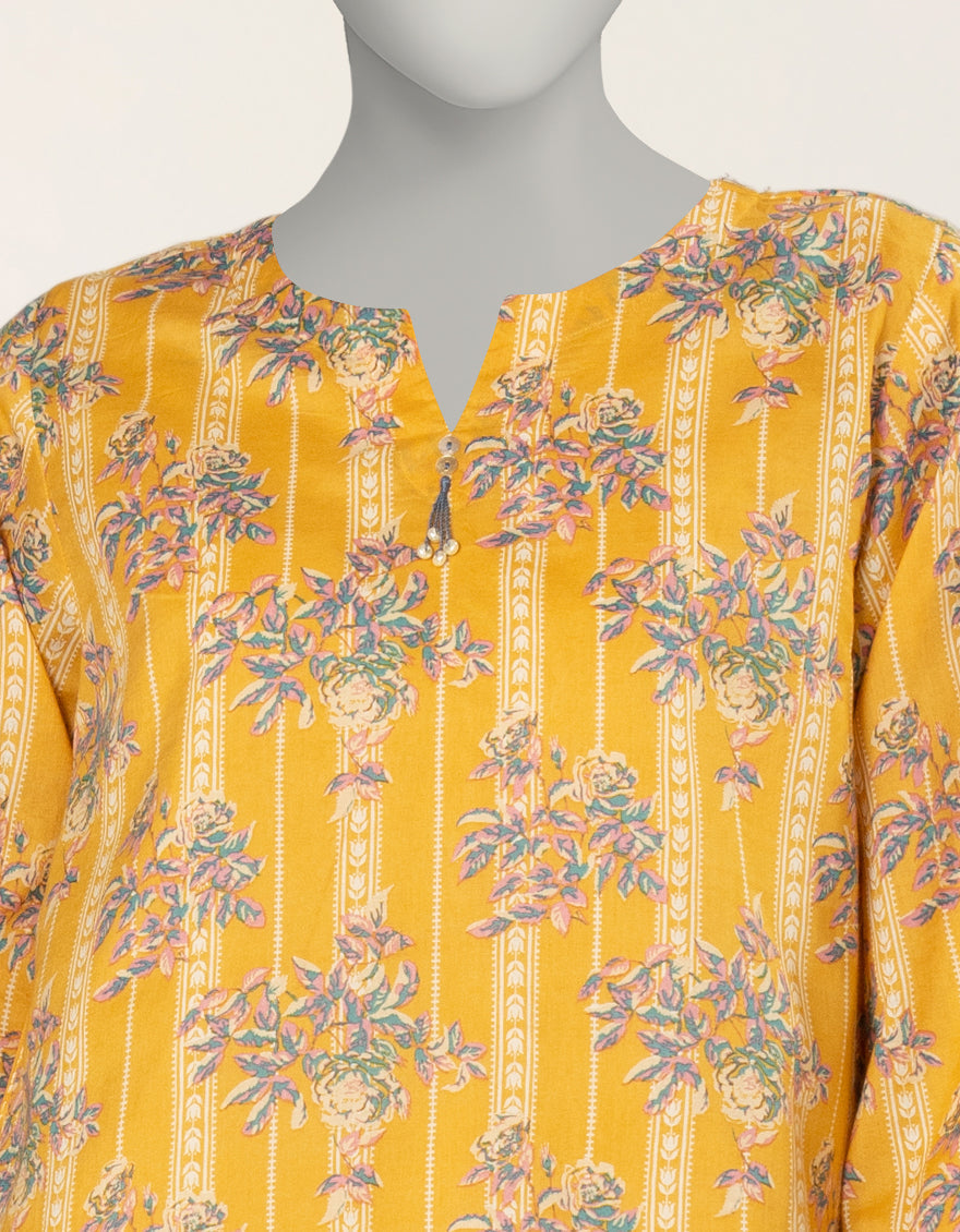 Lawn Mustard Kurti - J. Junaid Jamshed