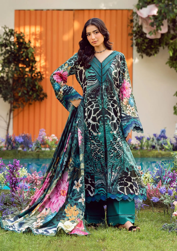Lawn Sea Green Stitched Suit - Elaf