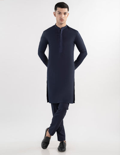 Blended Blue Kurta Trouser - J. Junaid Jamshed