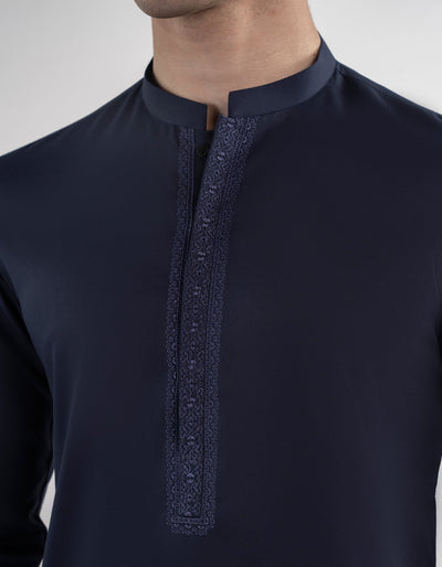 Blended Blue Kurta Trouser - J. Junaid Jamshed