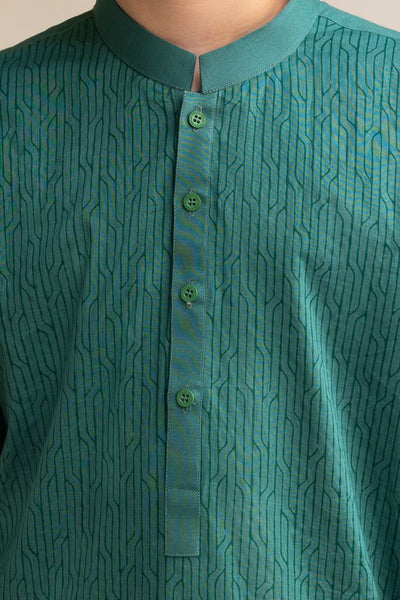 Cotton Green Kurta - J. Junaid Jamshed