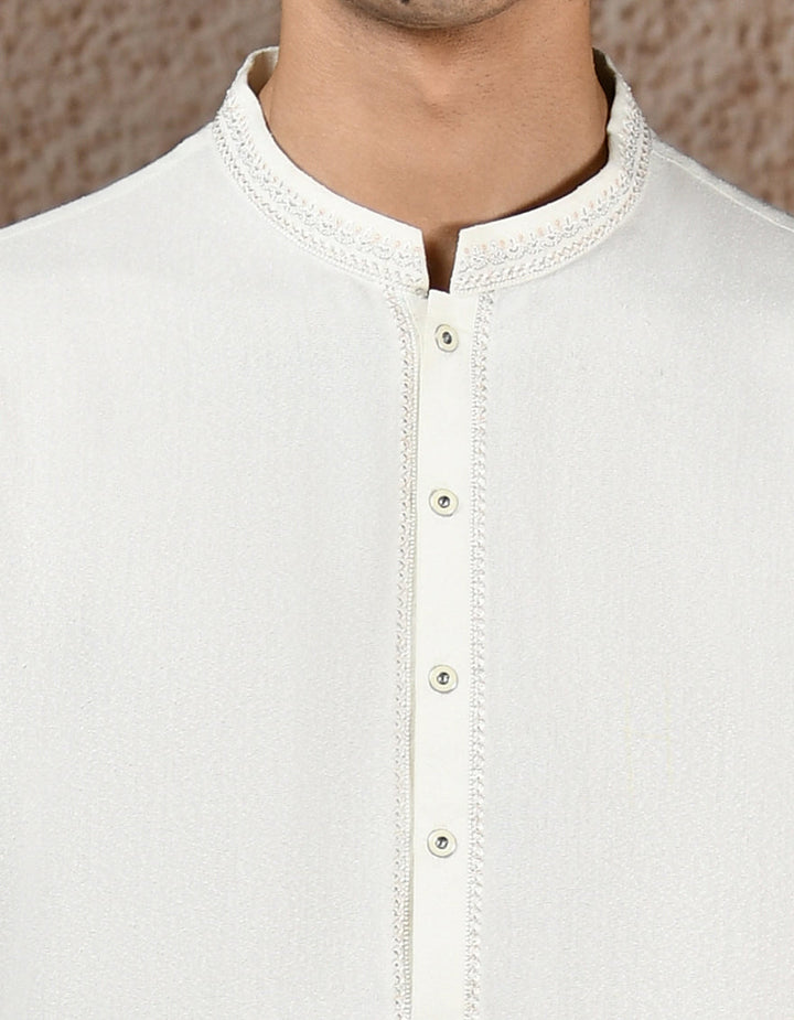 Blended White Shalwar Kameez- J. Junaid Jamshed
