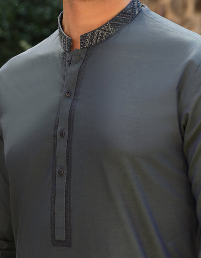 Cotton Green Kurta Trouser - J. Junaid Jamshed