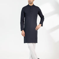 Cotton Black Kurta - J. Junaid Jamshed