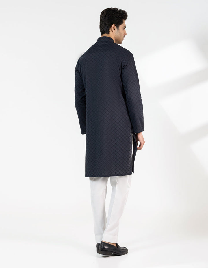 Cotton Black Kurta - J. Junaid Jamshed