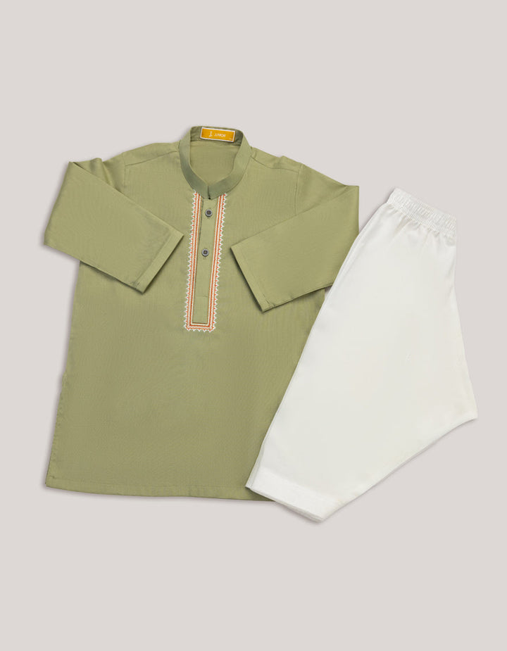 Cotton Green Shalwar Kameez - J. Junaid Jamshed