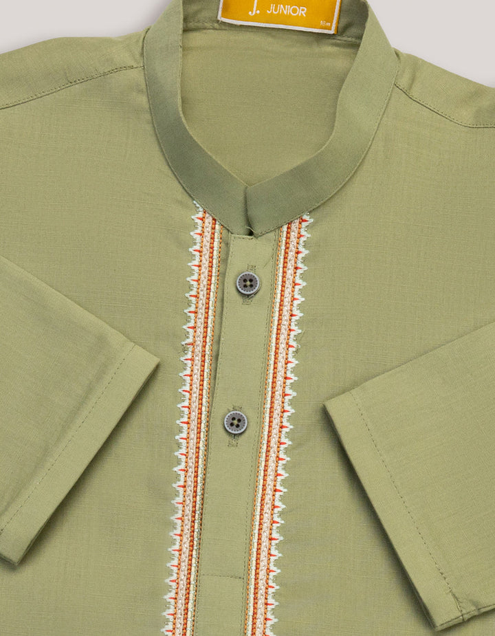 Cotton Green Shalwar Kameez - J. Junaid Jamshed