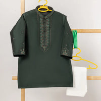 Polyester Emerald Green Shalwar Kameez - J. Junaid Jamshed