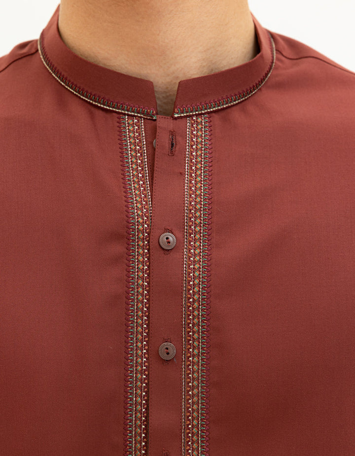 Blended Rust Shalwar Kameez - J. Junaid Jamshed