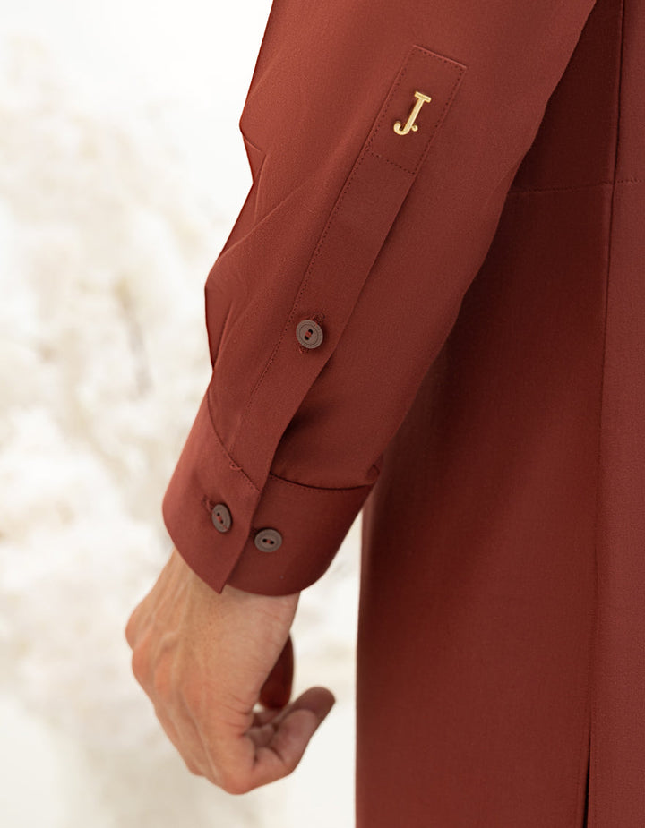 Blended Rust Shalwar Kameez - J. Junaid Jamshed
