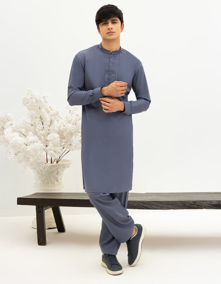 Polyester Grey Shalwar Kameez - J. Junaid Jamshed