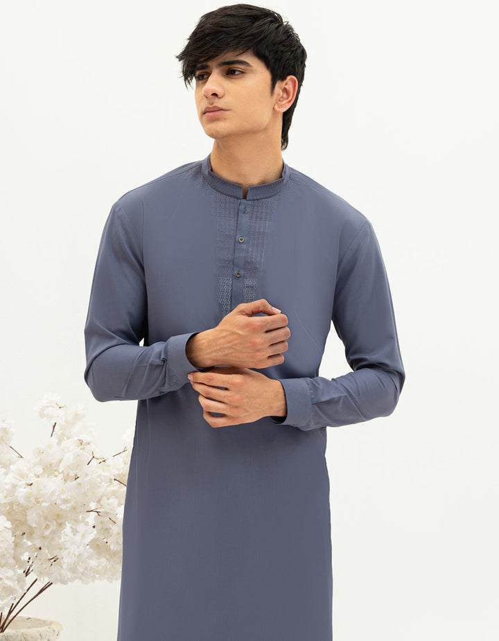 Polyester Grey Shalwar Kameez - J. Junaid Jamshed