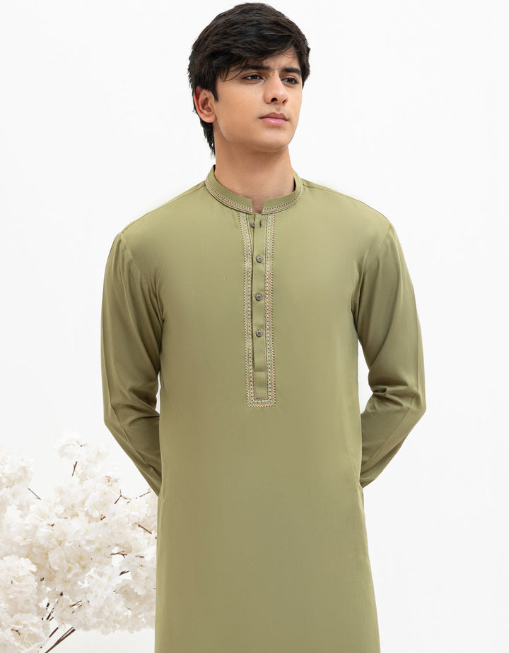Blended Green Shalwar Kameez - J. Junaid Jamshed
