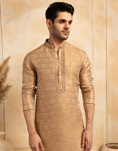 Blended Beige Special Kurta - J. Junaid Jamshed