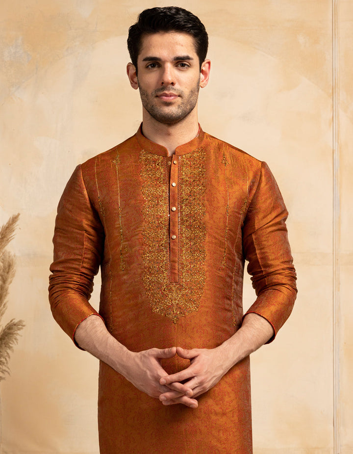 Blended Rust Special Kurta - J. Junaid Jamshed