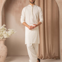 Blended Off White Shalwar Kameez - J. Junaid Jamshed