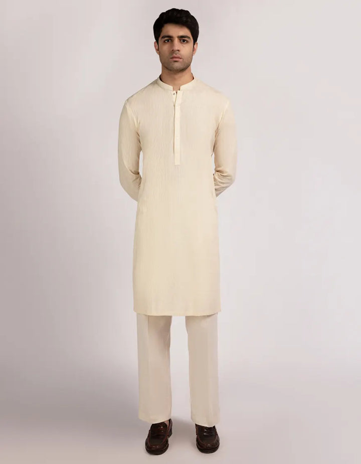 Cotton Beige Kurta - J. Junaid Jamshed