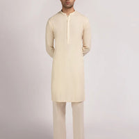 Cotton Beige Kurta - J. Junaid Jamshed