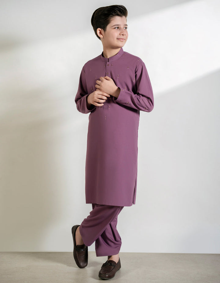 Polyester Lilac Shalwar Kameez - J. Junaid Jamshed
