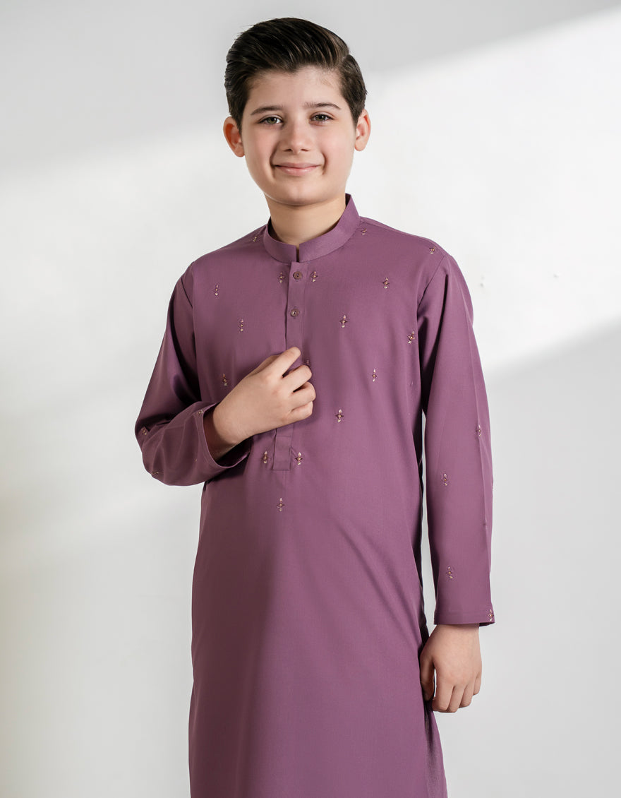 Polyester Lilac Shalwar Kameez - J. Junaid Jamshed