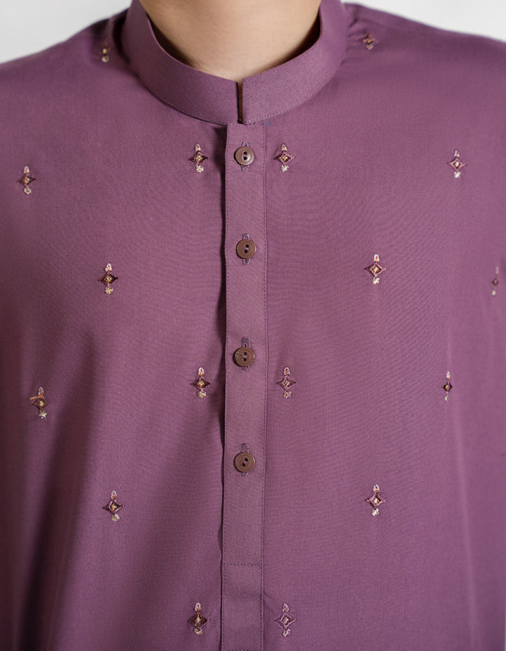 Polyester Lilac Shalwar Kameez - J. Junaid Jamshed