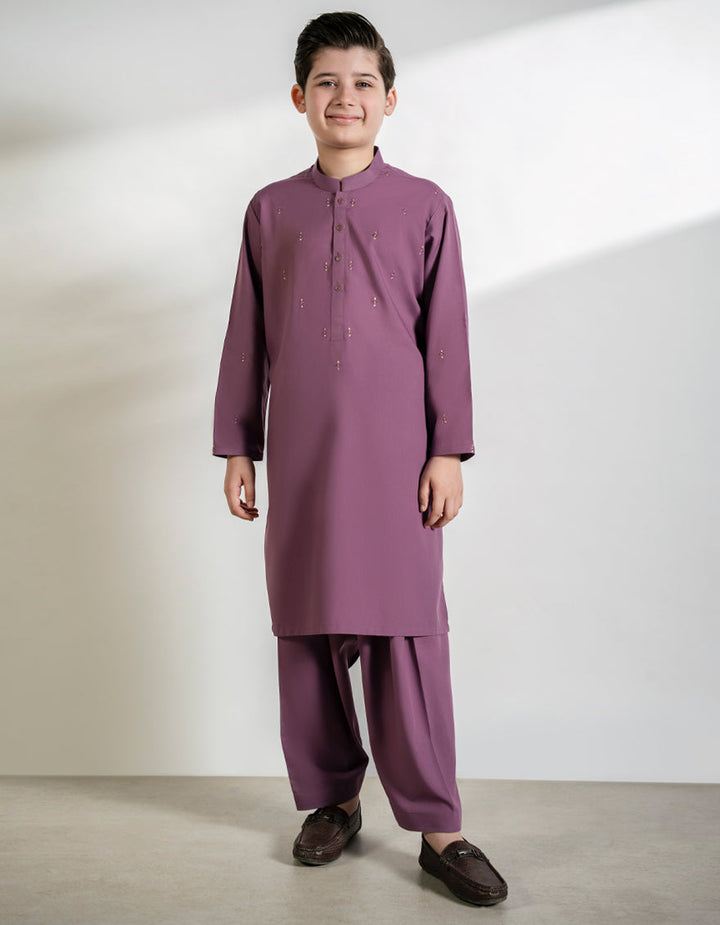 Polyester Lilac Shalwar Kameez - J. Junaid Jamshed