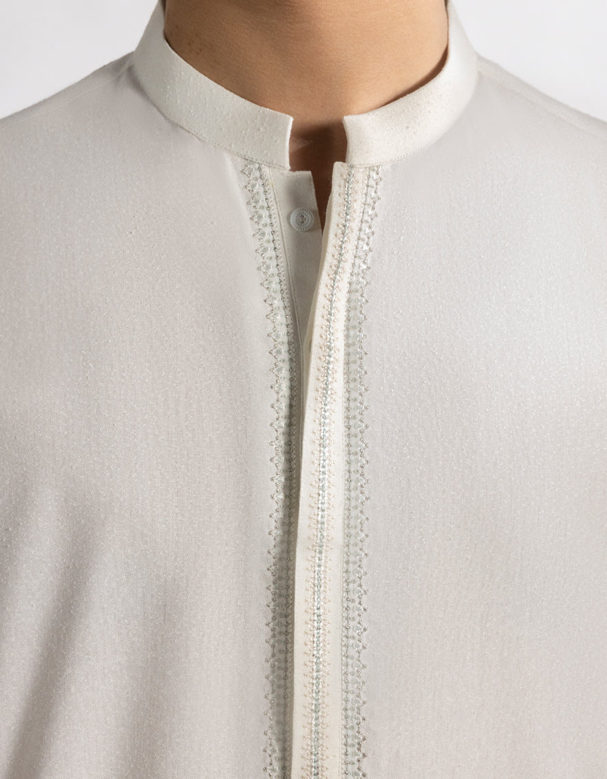 Blended White Shalwar Kameez - J. Junaid Jamshed
