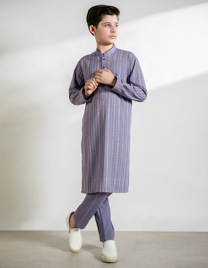 Blended Lilac Kurta Trouser - J. Junaid Jamshed