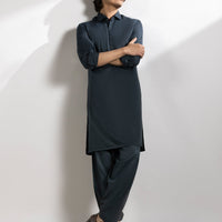 Blended Dark Green Shalwar Kameez - J. Junaid Jamshed