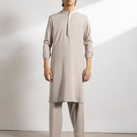 Blended Fawn Shalwar Kameez - J. Junaid Jamshed