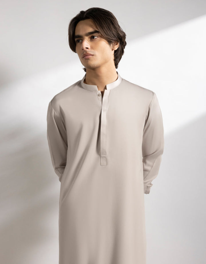 Blended Fawn Shalwar Kameez - J. Junaid Jamshed