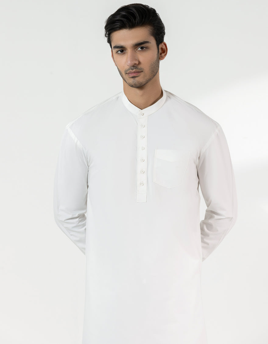 Blended Off White Kurta Trouser - J. Junaid Jamshed