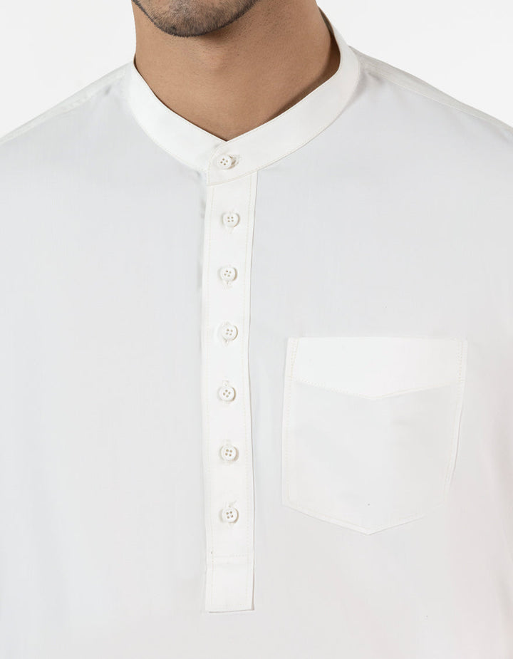 Blended Off White Kurta Trouser - J. Junaid Jamshed