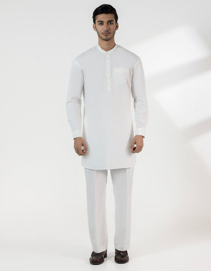 Blended Off White Kurta Trouser - J. Junaid Jamshed