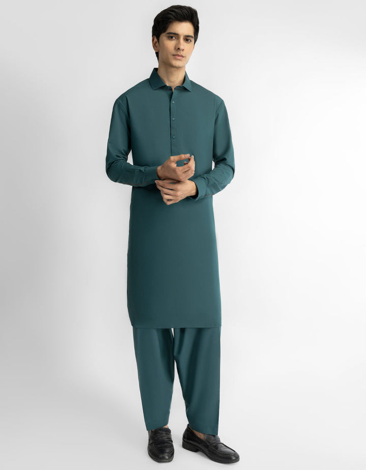 Blended Green Shalwar Kameez - J. Junaid Jamshed