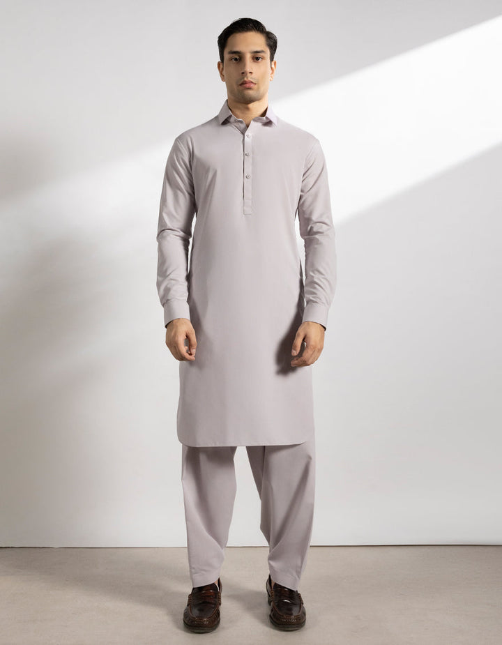 Blended Light Grey Shalwar Kameez- J. Junaid Jamshed